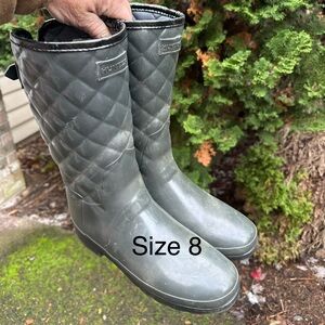 Hunter Quilted Black Rain Boots